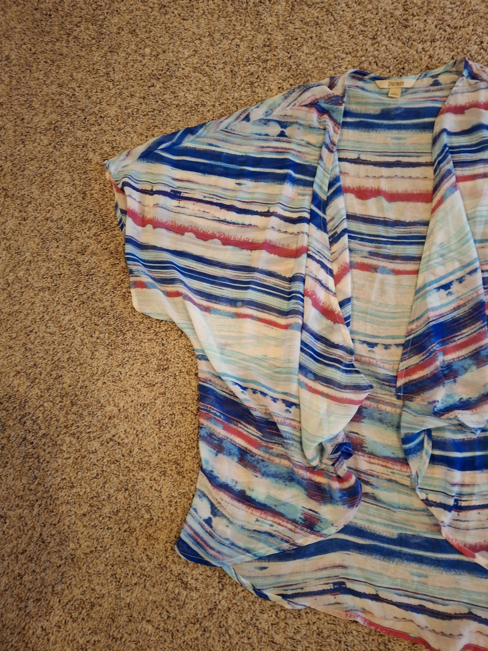 Decree Multi-Color Striped Open-Front Tunic - Picture 4 of 5